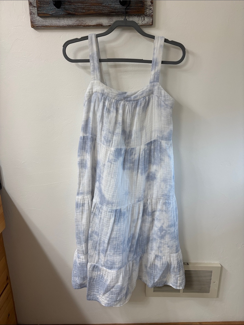 Rails Light Blue Tie-Dye Tiered Midi Dress